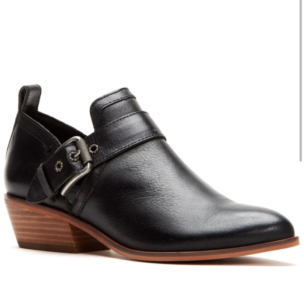 FRYE Women’s Rubie Moto Fashion Booties | Black Leather | Size 6.5